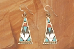 Zuni Indian Inlay Earrings